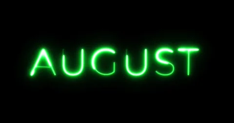 August neon text animation Vidéo 287406029