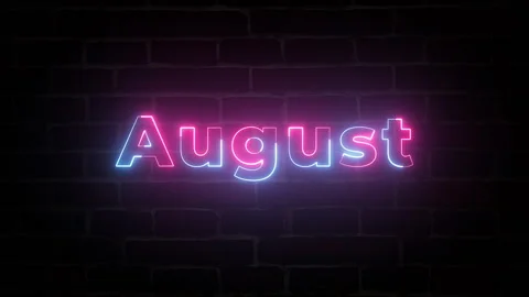 August Neon text typography animation 4k video Stock Footage 278785968