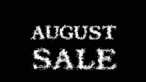 August Sale cloud text effect black isolated background Stock Footage 139605800