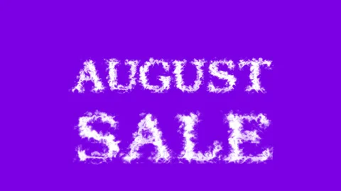 August Sale cloud text effect violet isolated background Stock Footage 139605822