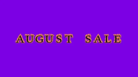 August Sale fire text effect violet background Stock Footage 136066321