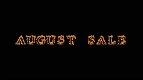 August Sale fire text effect black background 스톡 동영상 136066323