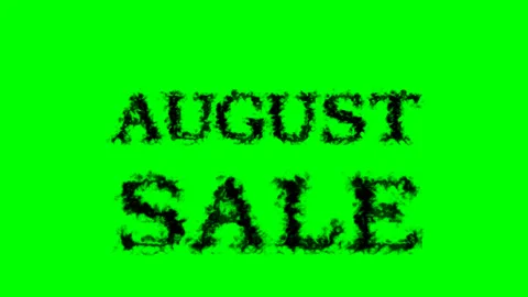 August Sale smoke text effect green isolated background Stock Footage 139611046