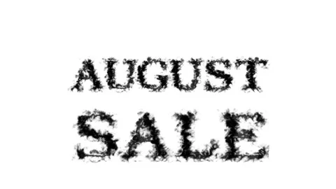 August Sale smoke text effect white isolated background Stock-Footage 139611060