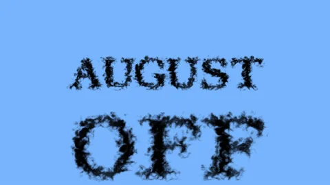 August Off smoke text effect sky isolated background Stock Footage 139620197