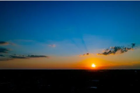 August Sunset Sky 库存照片