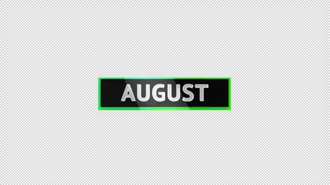 August Tag Animation Vídeo Stock 334665692