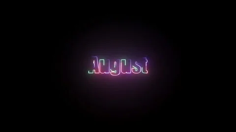 August Text Animation | Calendar Motion Graphic 4k Stock Footage 322647232