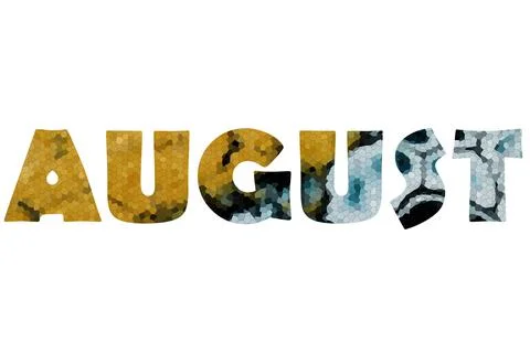 AUGUST Text colorful design stock Stock Illustration