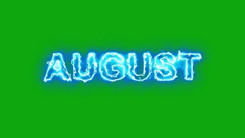 August text with energy sparks effect on green screen background Video stock 347211604