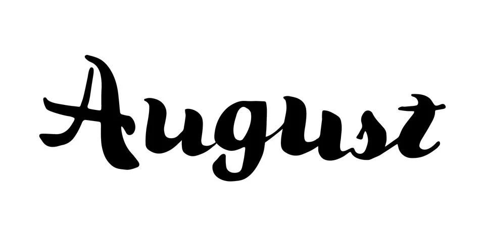 August text modern calligraphy vector Stock Illustration