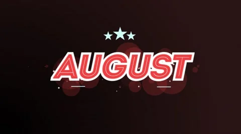 August Text Stinger Stock Footage 66112725