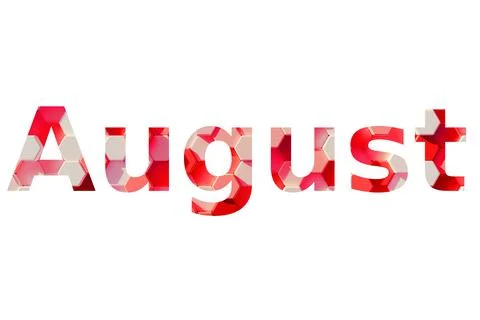August Text Stock Image word design Stock Illustration