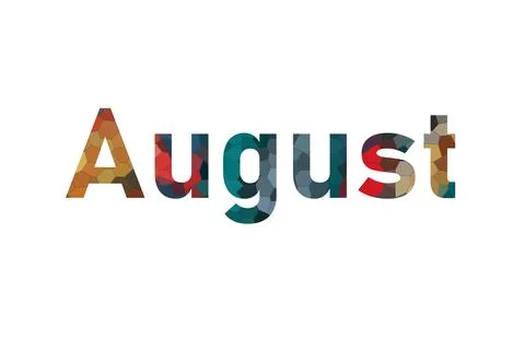 August typography art word design stock Stock Illustration