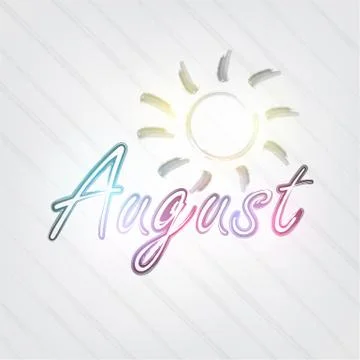 August typography 스톡 일러스트