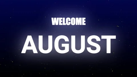 August welcome august happy new year animated lettering text black flashing.. Stock Footage 250160215