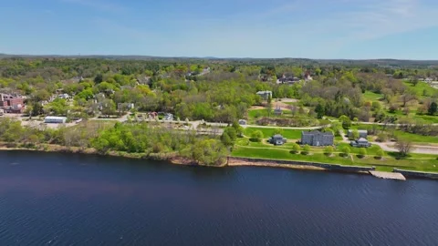 Augusta aerial view, Maine, USA Vídeo Stock 199530853