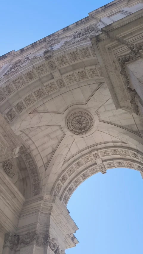 Augusta Arch in Lisbon Video stock 315816623