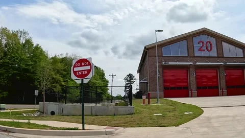 Augusta Fire Department pan Fire house 20 Hwy 1 Stock Footage 179953932