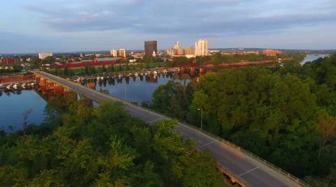 Augusta GA Downtown Skyline Vídeo Stock 66721291