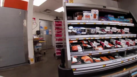 Augusta, Ga USA - 07 17 21: Walmart Supercenter retail store interior with pe Stock Footage 157791672