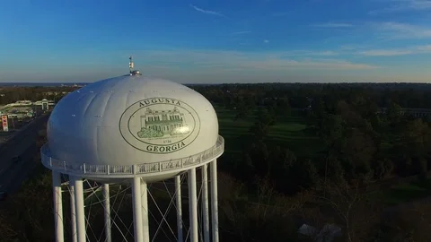 Augusta GA Water Tower Vídeo Stock 93246749