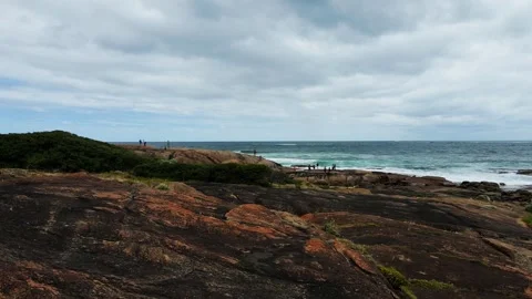 Augusta is a small, attractive town surrounded by a rugged rocky coastline. Stock Footage 280328367