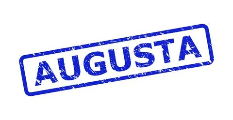 AUGUSTA Stamp Seal with Rubber Surface and Rounded Rectangle Frame Stock Illustration