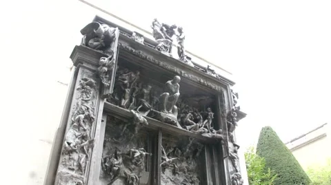 Auguste Rodin - The Gates of Hell - Paris, France Stock Footage 40381392