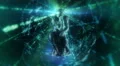 Auguste Rodin's sculpture "Thinker" in cyberspace. 4k or 4k+ Resolution