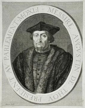 Augustin de Thou. Jean Morin (France, Paris, circa 1590-1650). France, 1641.. Stock-Illustration
