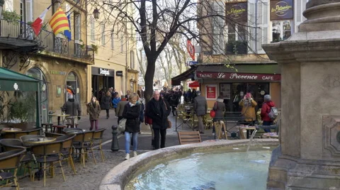 Augustins Square - Aix en Provence France - HD 4K+ Stock Footage 45842887