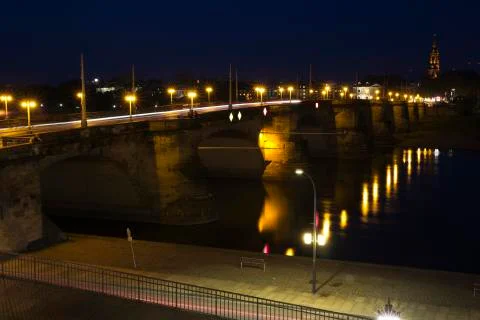 August's Brigde by night. Stock Photos