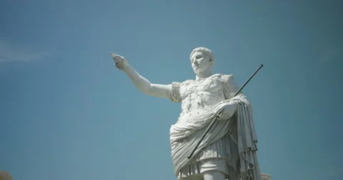 Augustus Caesar statue at Caesars Palace, Las Vegas, Nevada, U.S. Video stock 250697302