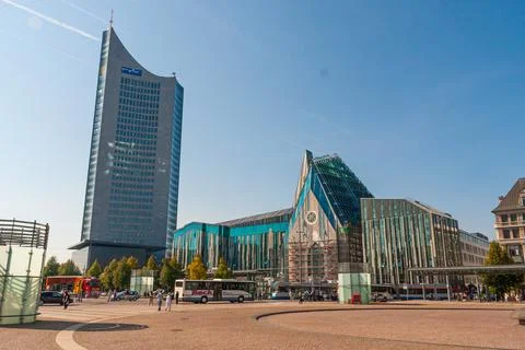 Augustus square in Leipzig, germany Stock Photos