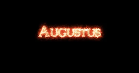 Augustus written with fire. Loop Stock Footage 128863333