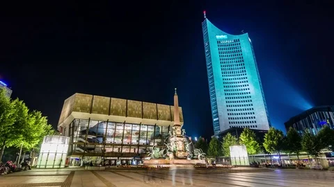 Augustusplatz in Leipzig, Germany. Stock Footage 84258076