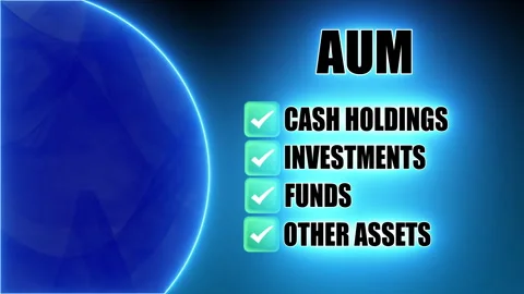 AUM - Cryptocurrency term - Neon text on blue background with animation Stock Footage 301899831