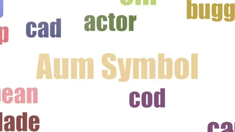 Aum Symbol Tagcloud Animated On White Background Video stock 107245995