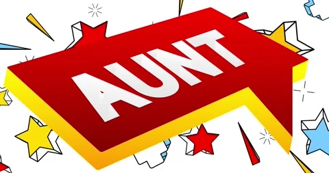Aunt word in a 3d speech bubble Stock Footage 204114590