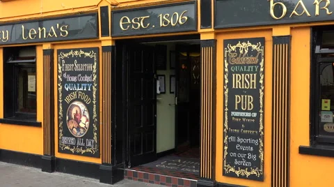 Aunty Lenas typical Irish pub, Adare, Ireland Stock Footage 53051106