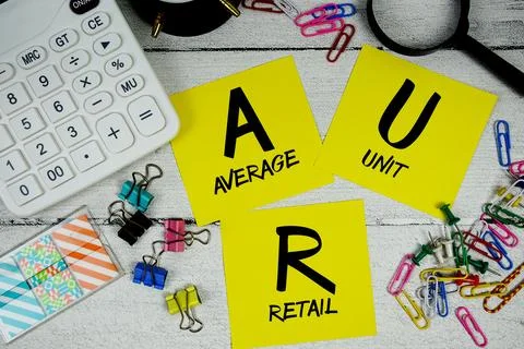 AUR abbreviation of Average Unit Retail text phrase of business and financi.. Foto stock