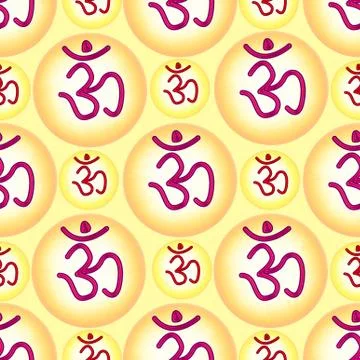 Aura background and om in a circle seamless pattern 스톡 일러스트
