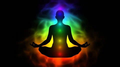 Aura, chakra, enlightenment of mind in meditation Video stock 40643217