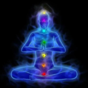 Aura - energy body - healing energy in meditation Stock Illustration