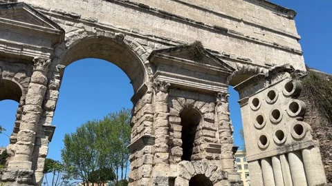 Aurelian Wall Gate in Rome – Ancient Roman City Entrance Stock Footage 309877922