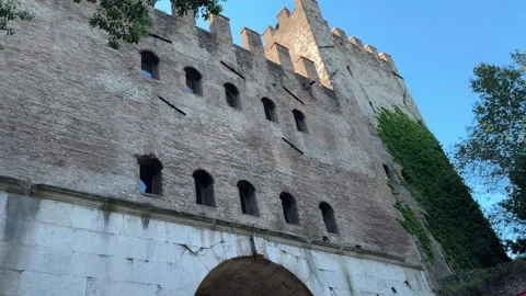 Aurelian Wall Gate in Rome – Ancient Roman City Entrance 動画素材 309877946