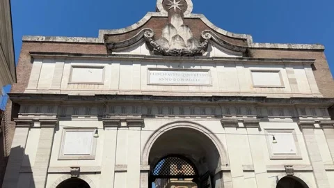 Aurelian Wall Gate in Rome – Ancient Roman City Entrance Stock-Footage 309877966