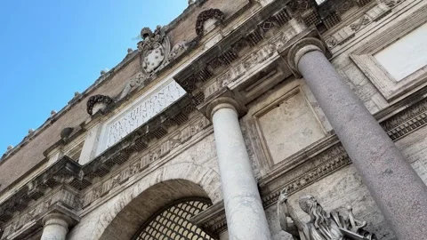 Aurelian Wall Gate in Rome – Ancient Roman City Entrance Stock Footage 309877968
