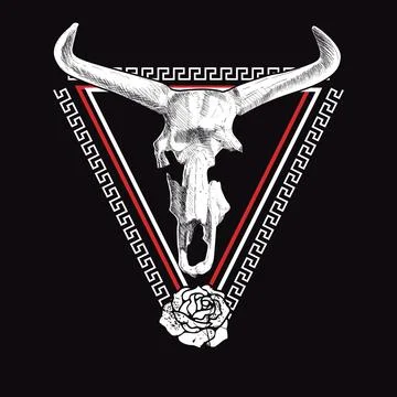 Aurochs head Stock Illustration